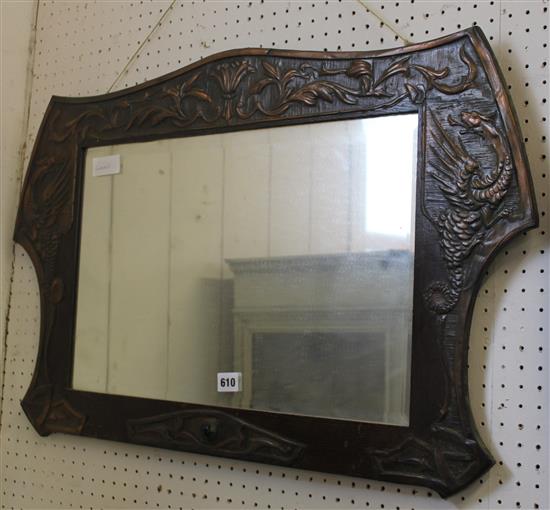 Small copper Arts & Crafts mirror